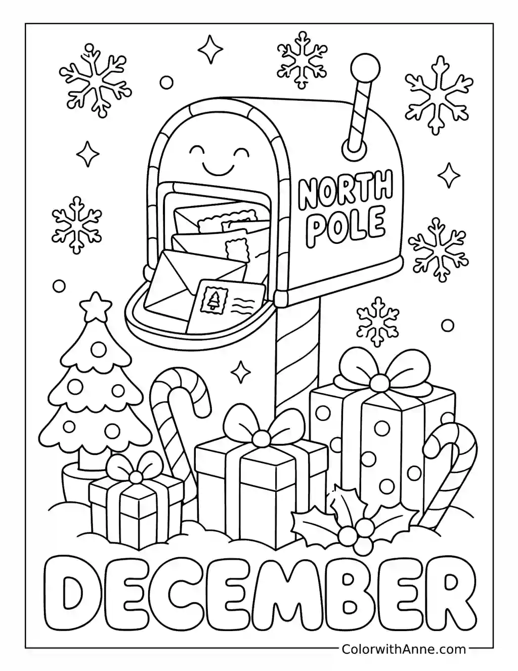 December at the North Pole coloring page