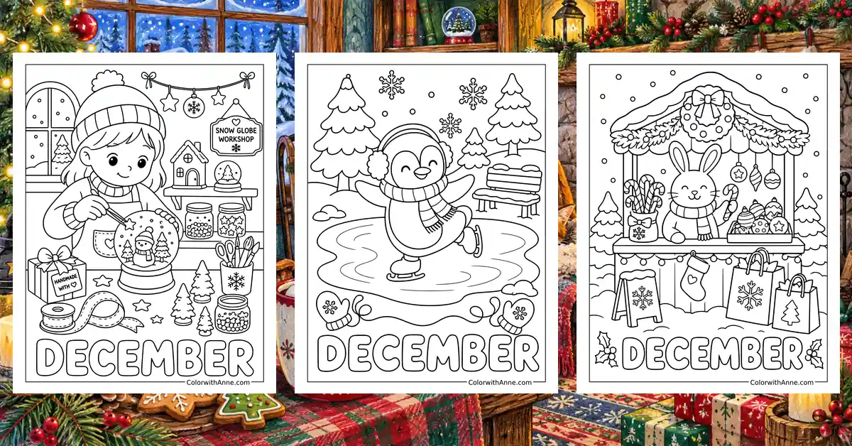 December Coloring Pages banner
