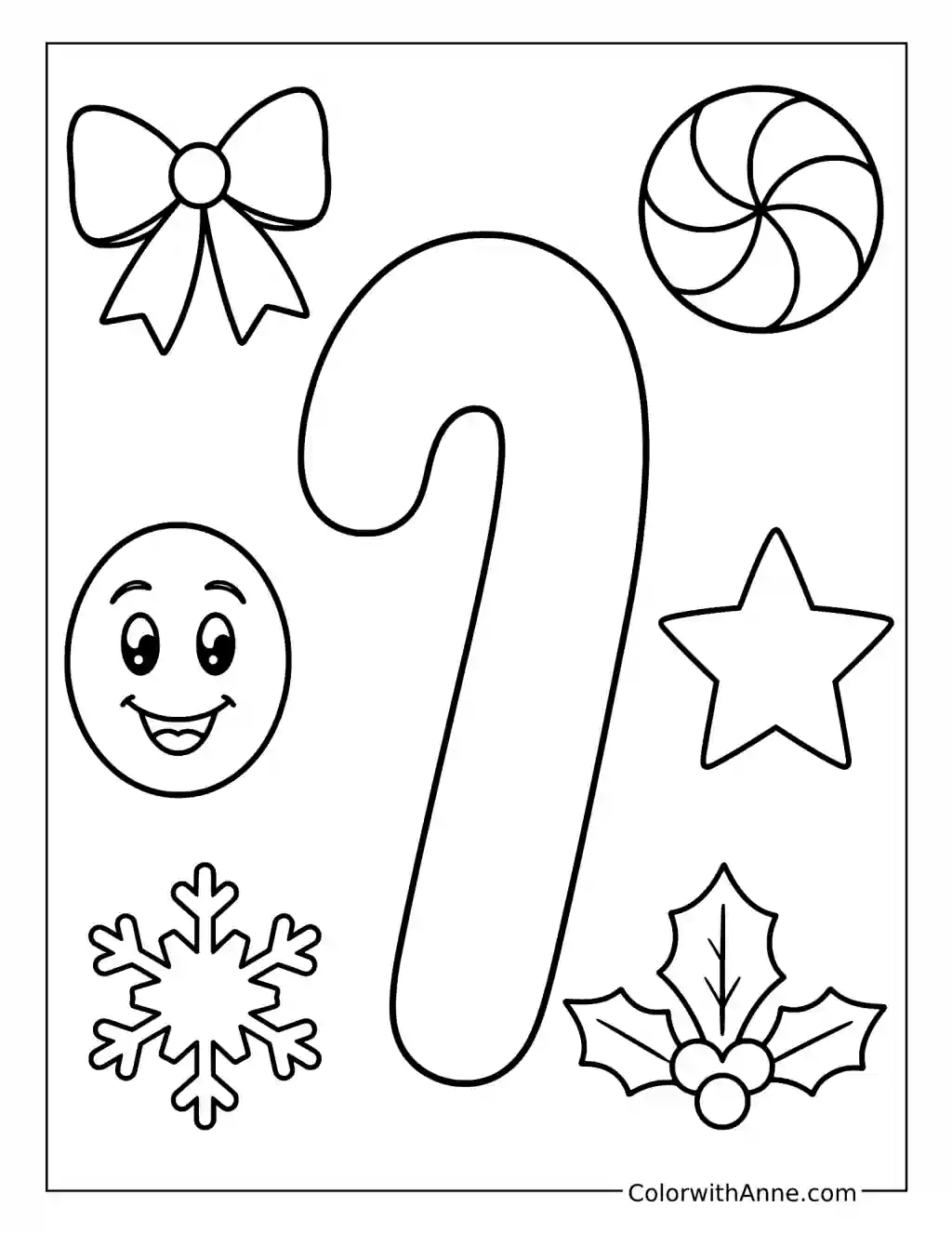 Decorate Your Own Candy Cane coloring page