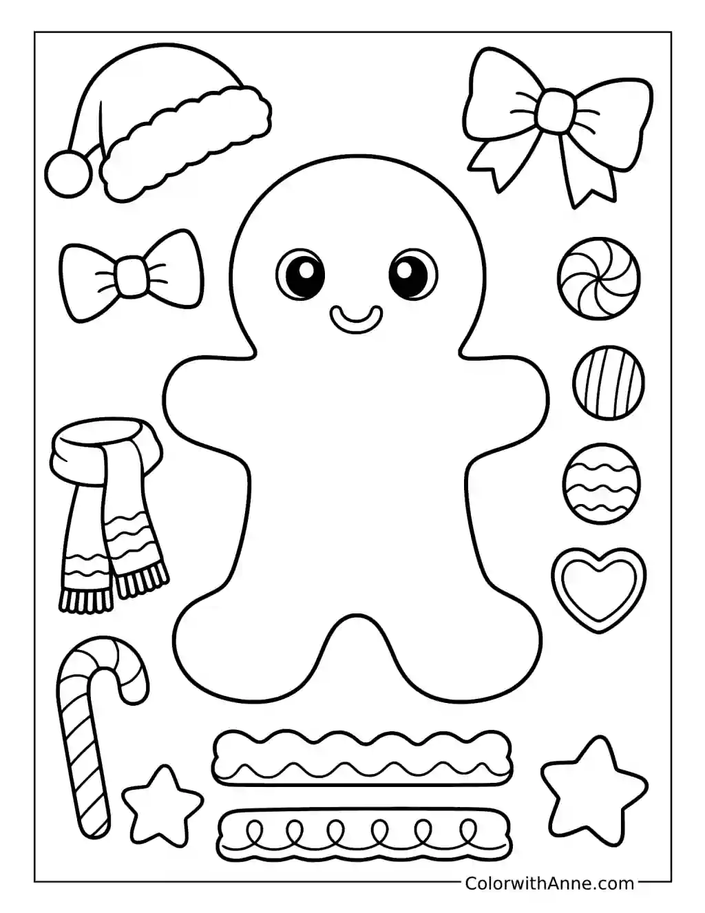 Decorate Your Own Gingerbread Man coloring page