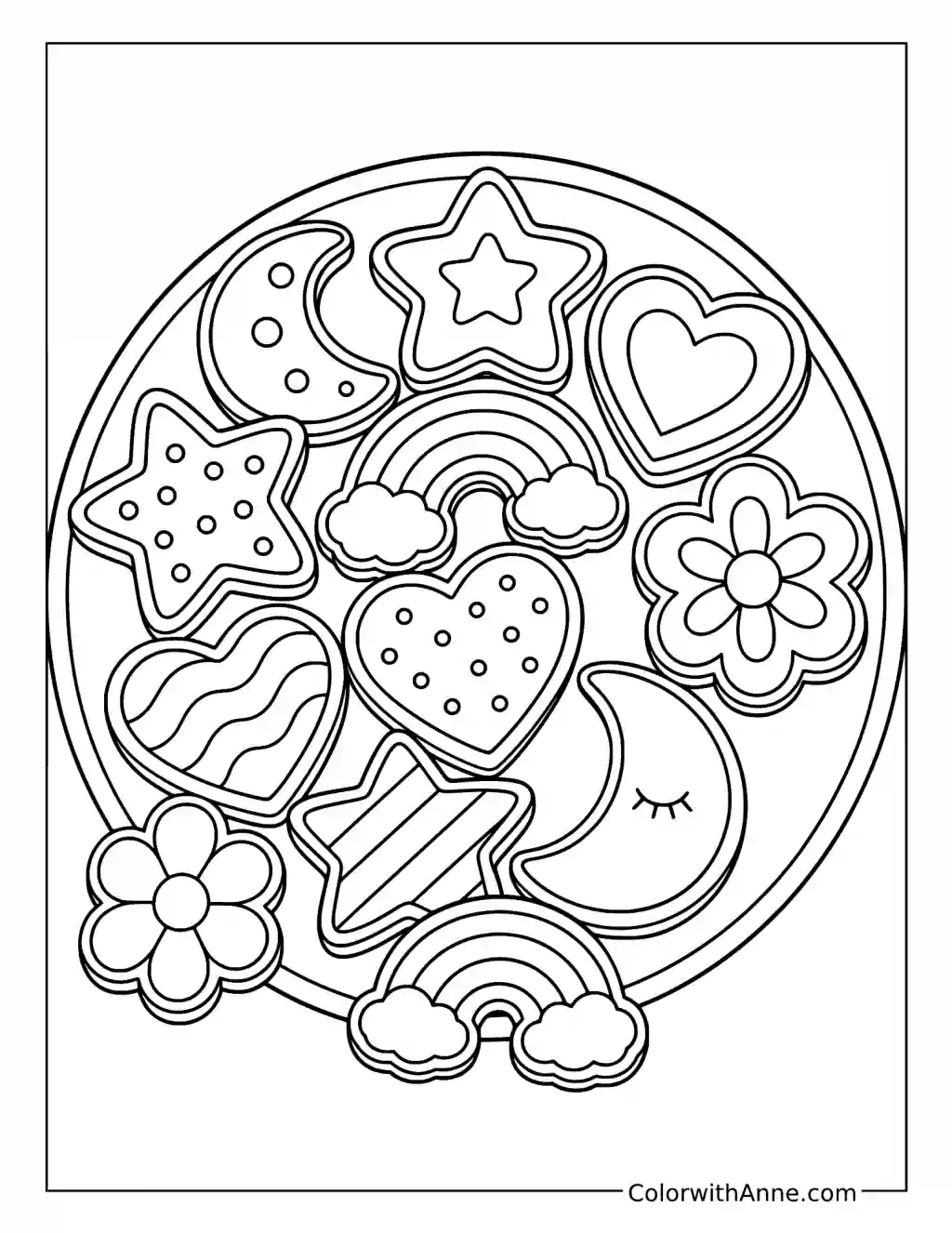 Decorated Sugar Cookie Collection coloring page