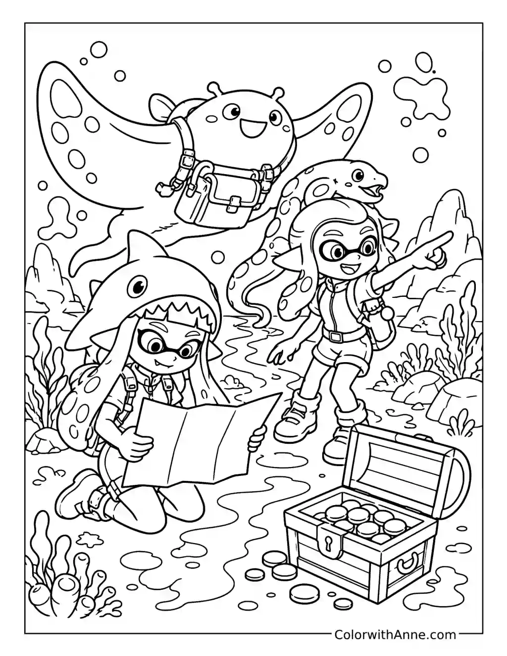 Deep Cut Treasure Hunt coloring page