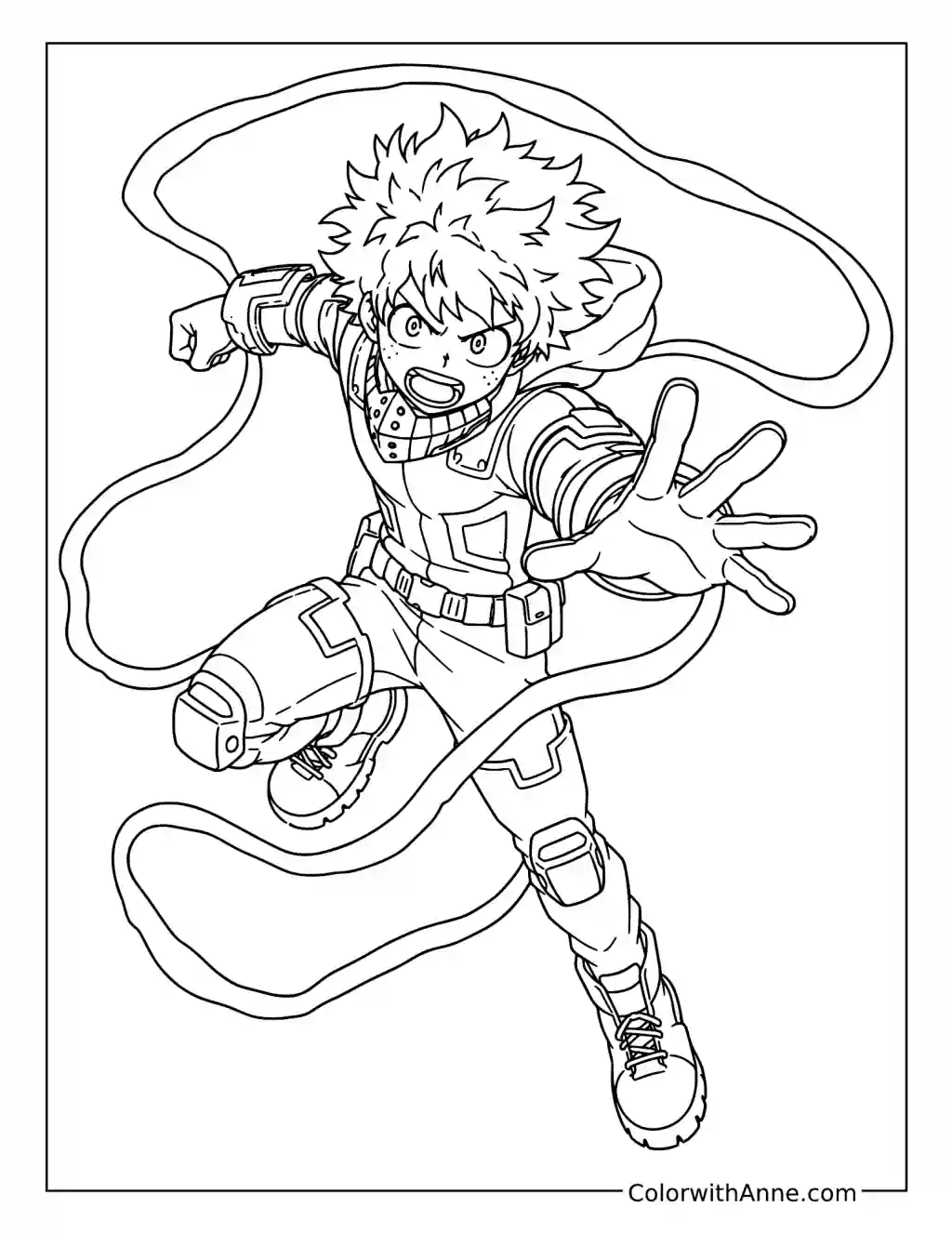 Deku Blackwhip Action coloring page
