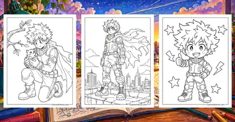 Deku Coloring Pages banner