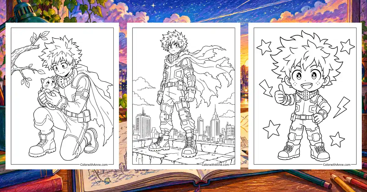 Deku Coloring Pages banner