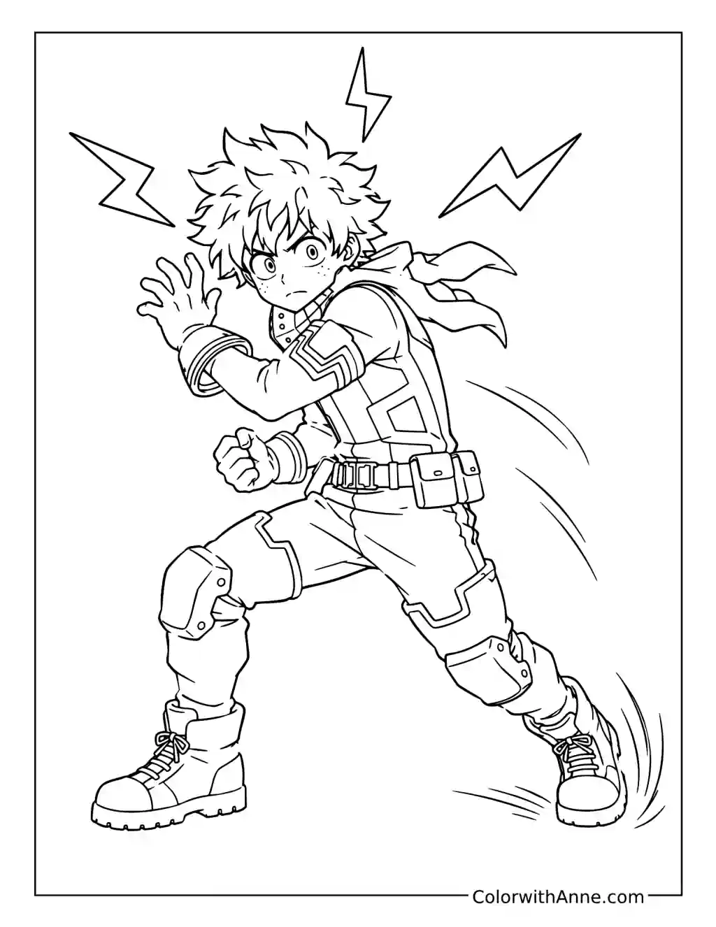 Deku Danger Sense coloring page