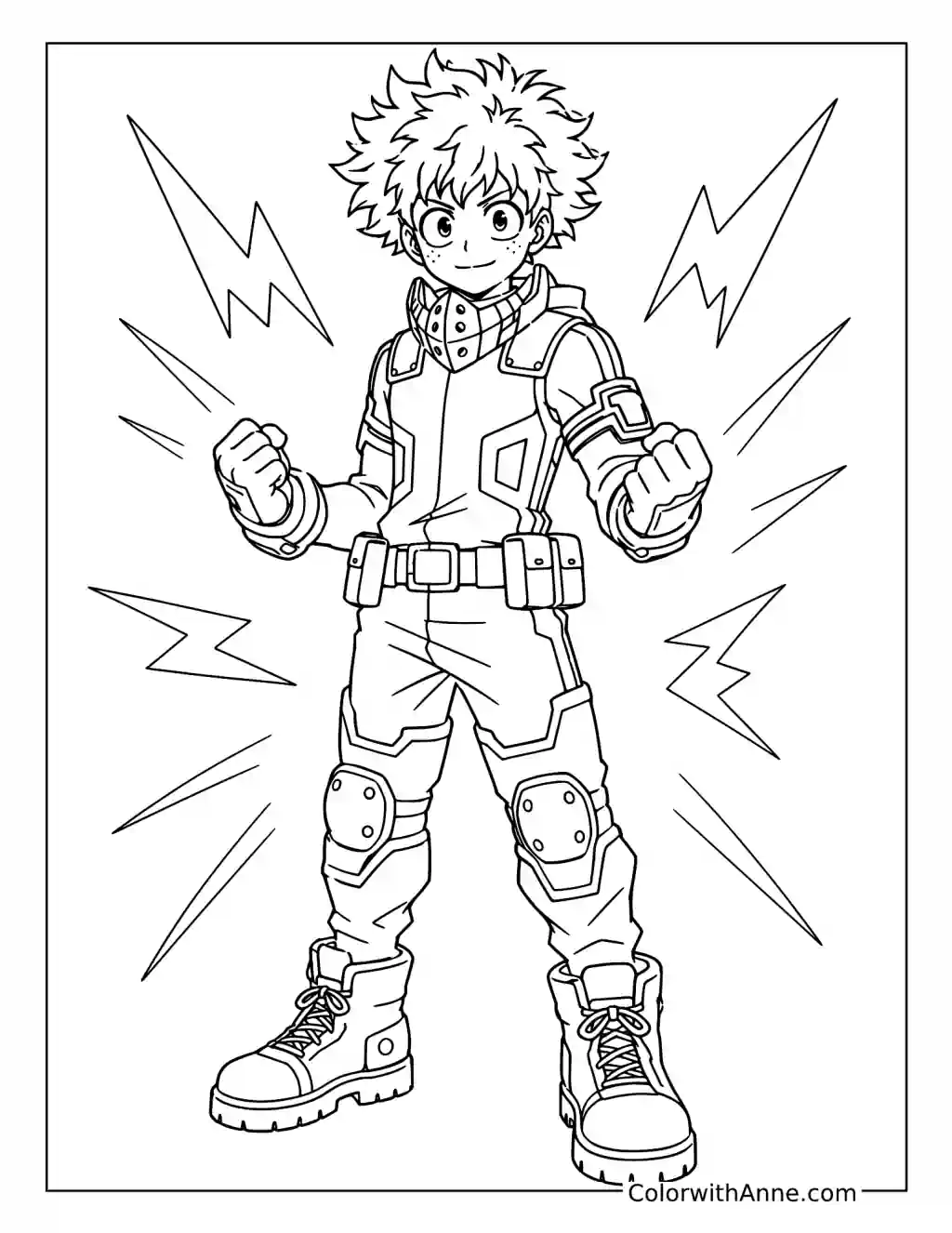 Deku Hero Pose coloring page