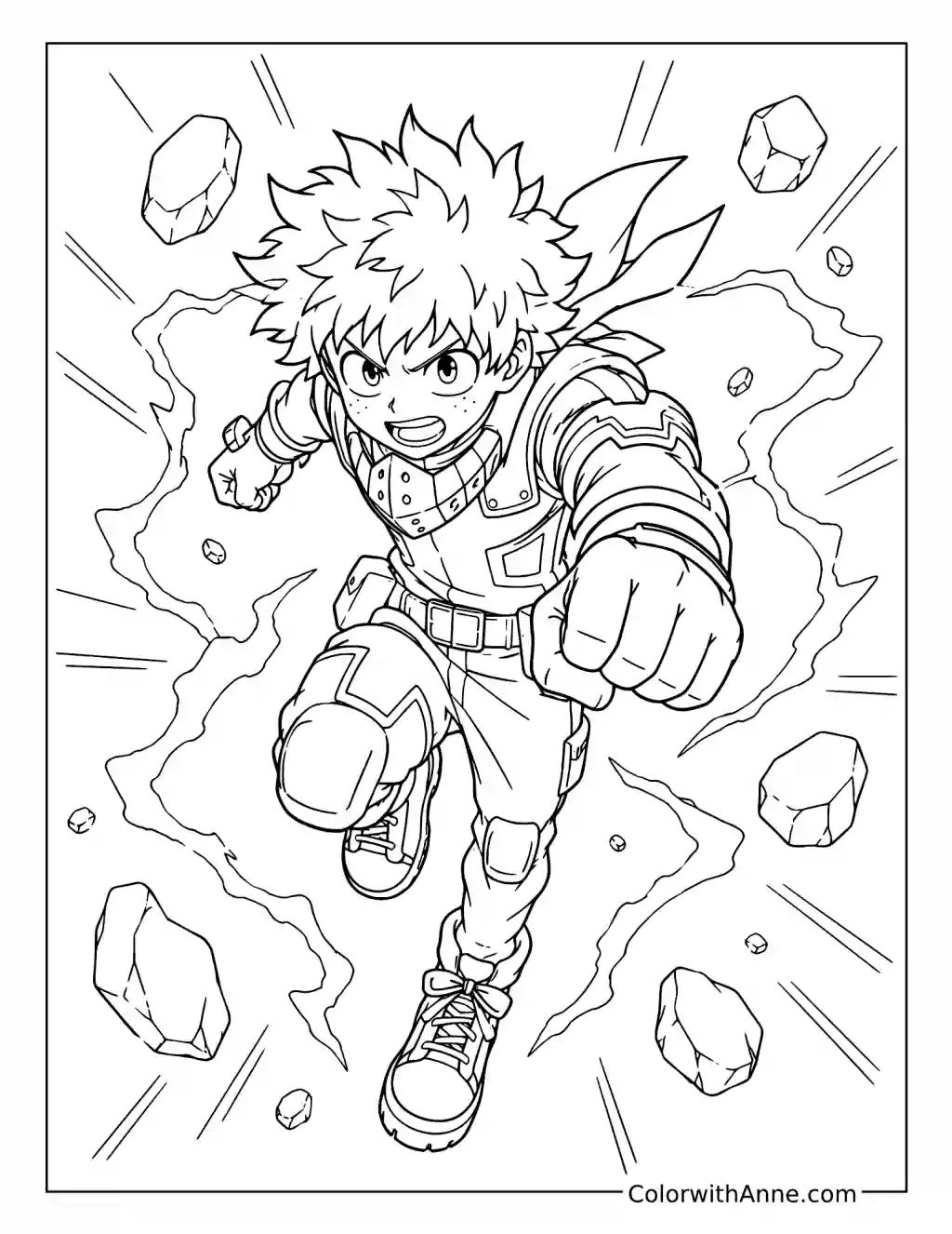 Deku’s One for All Sprint coloring page