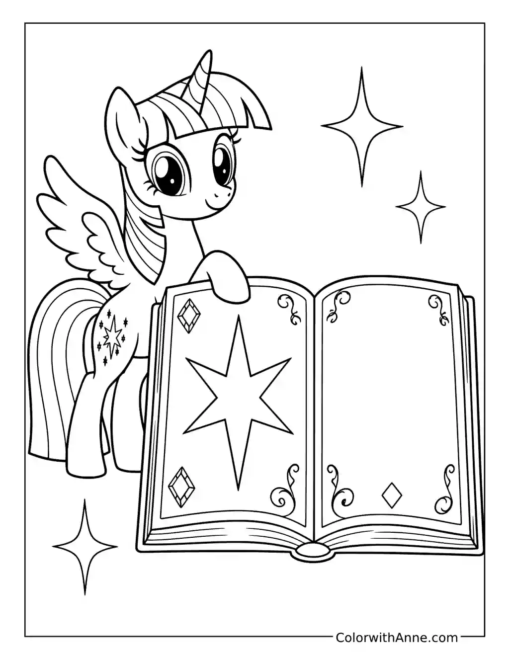 Design Twilight Sparkle's Magic Book coloring page