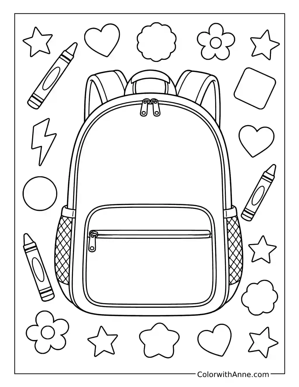 Design Your Own Backpack coloring page