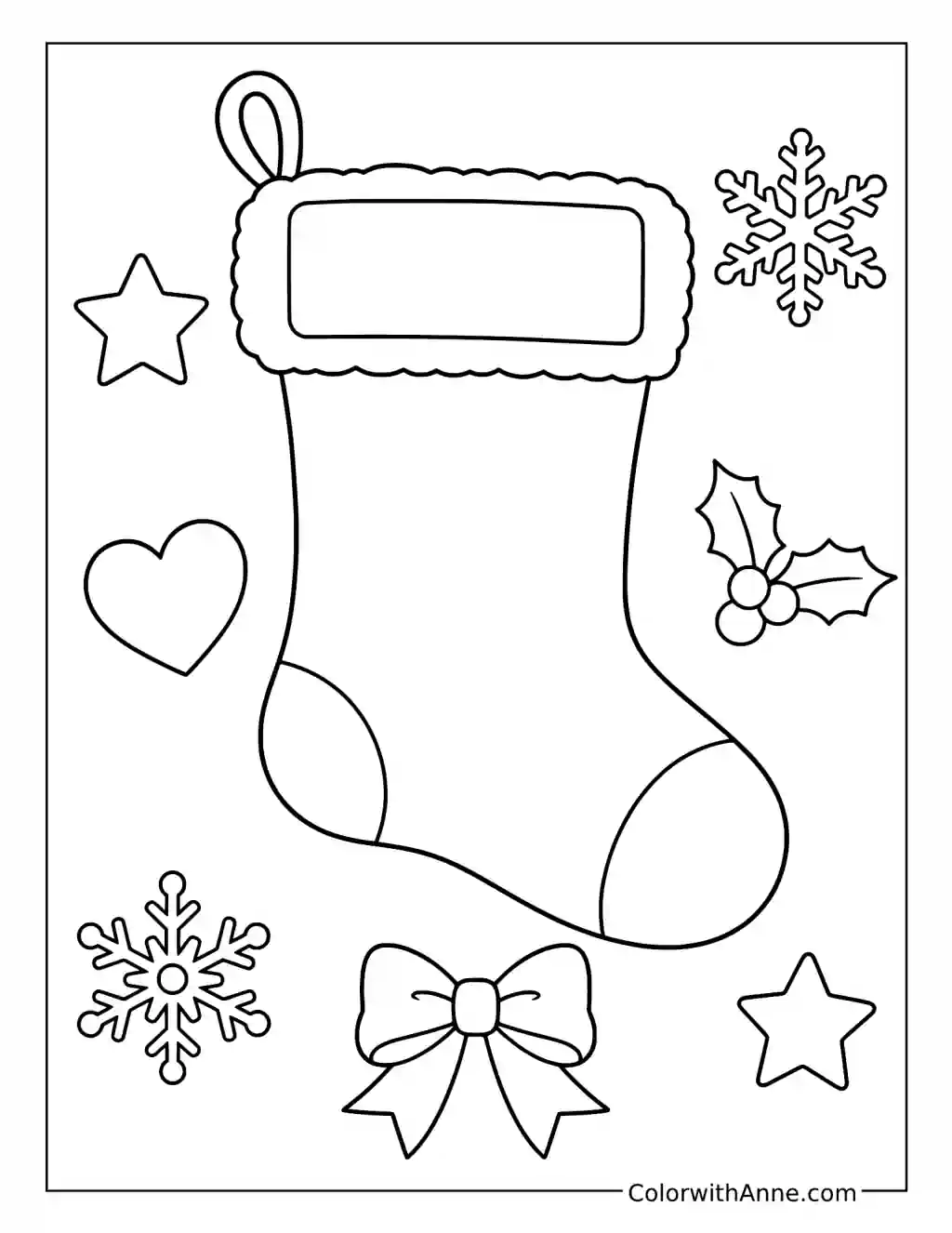 Design Your Own Christmas Stocking coloring page