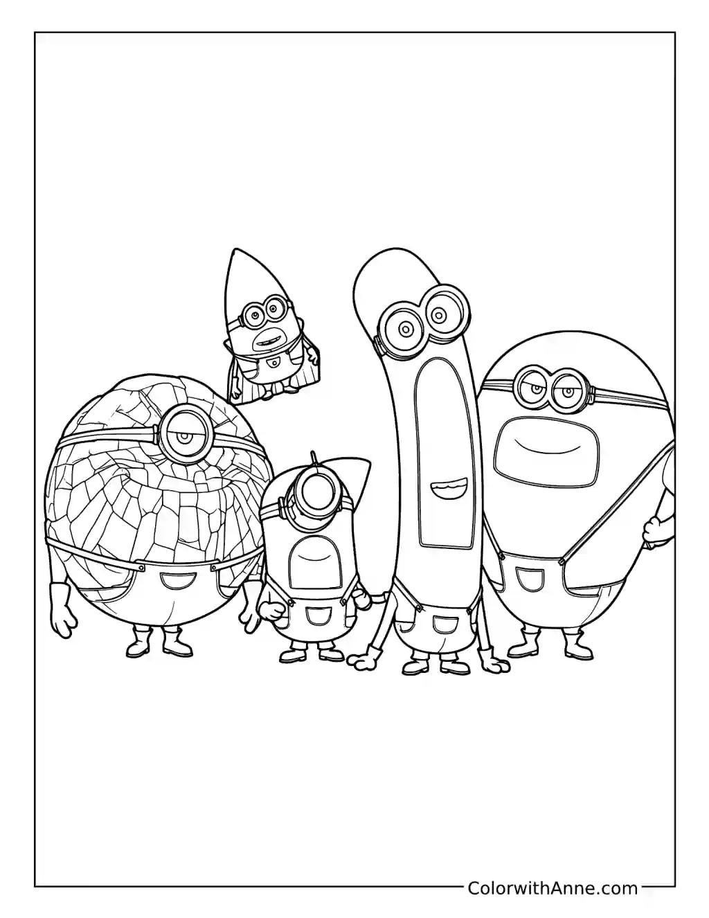 Despicable Me 4 Mega Minions Team coloring page
