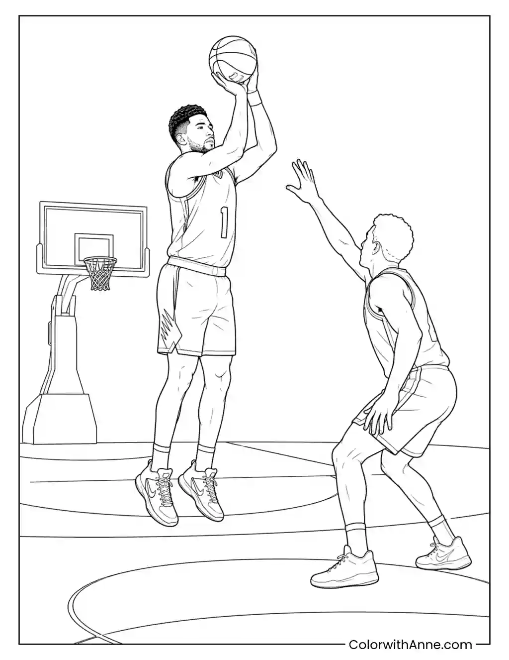 Devin Booker Mid-Range Jumper coloring page