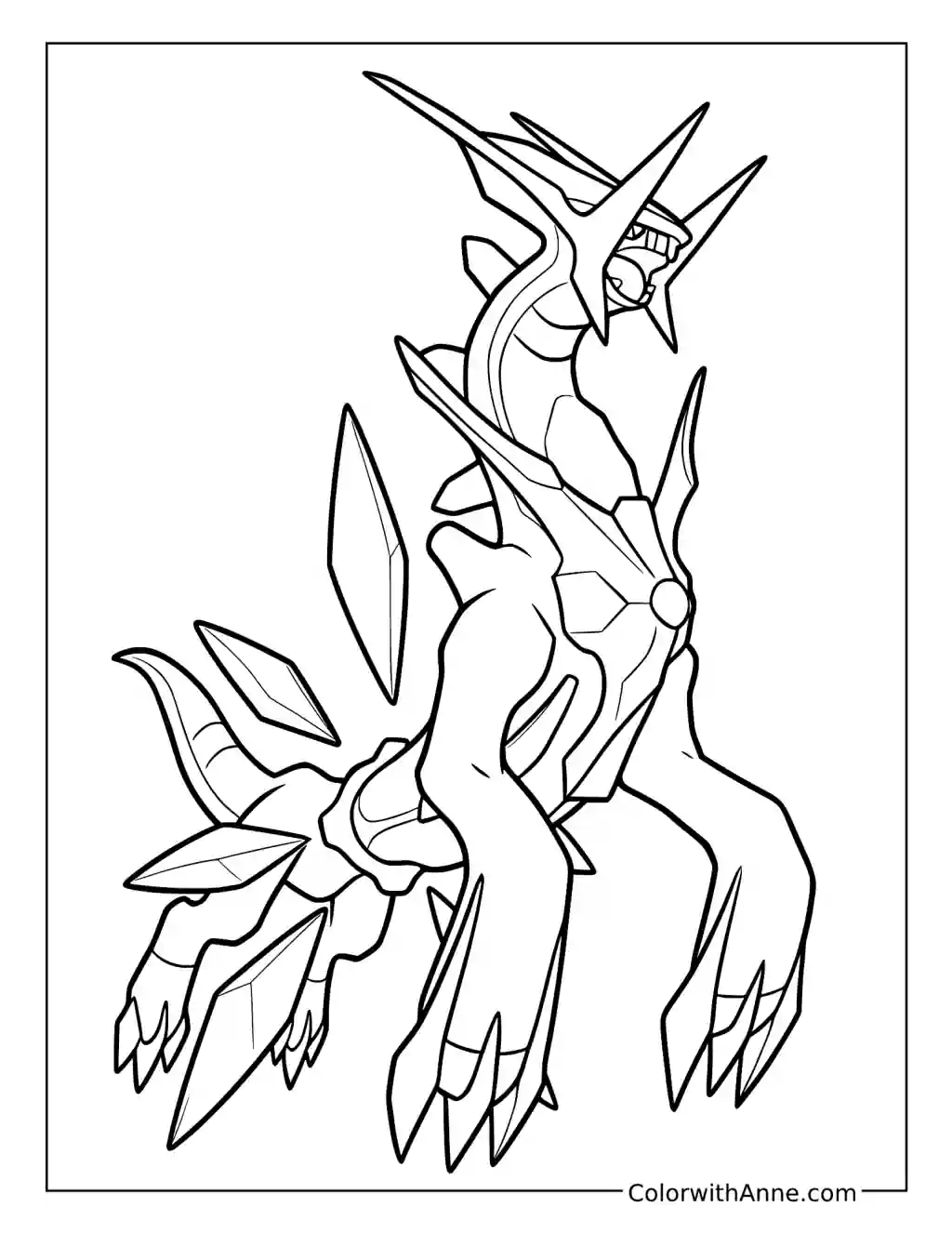 Dialga Raising Its Head coloring page