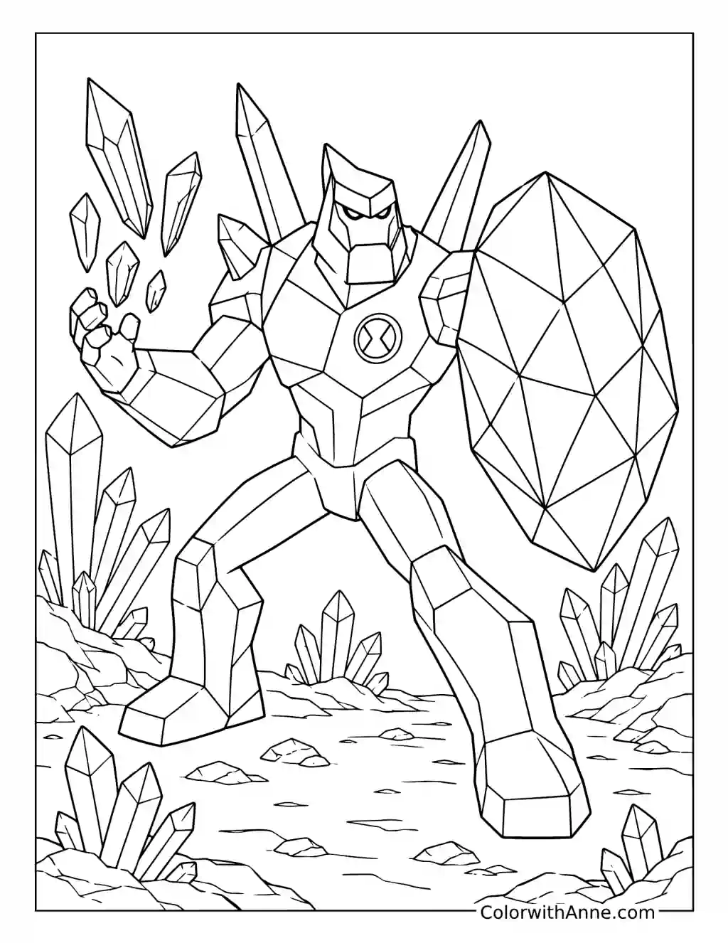 Diamondhead Crystal Shield coloring page