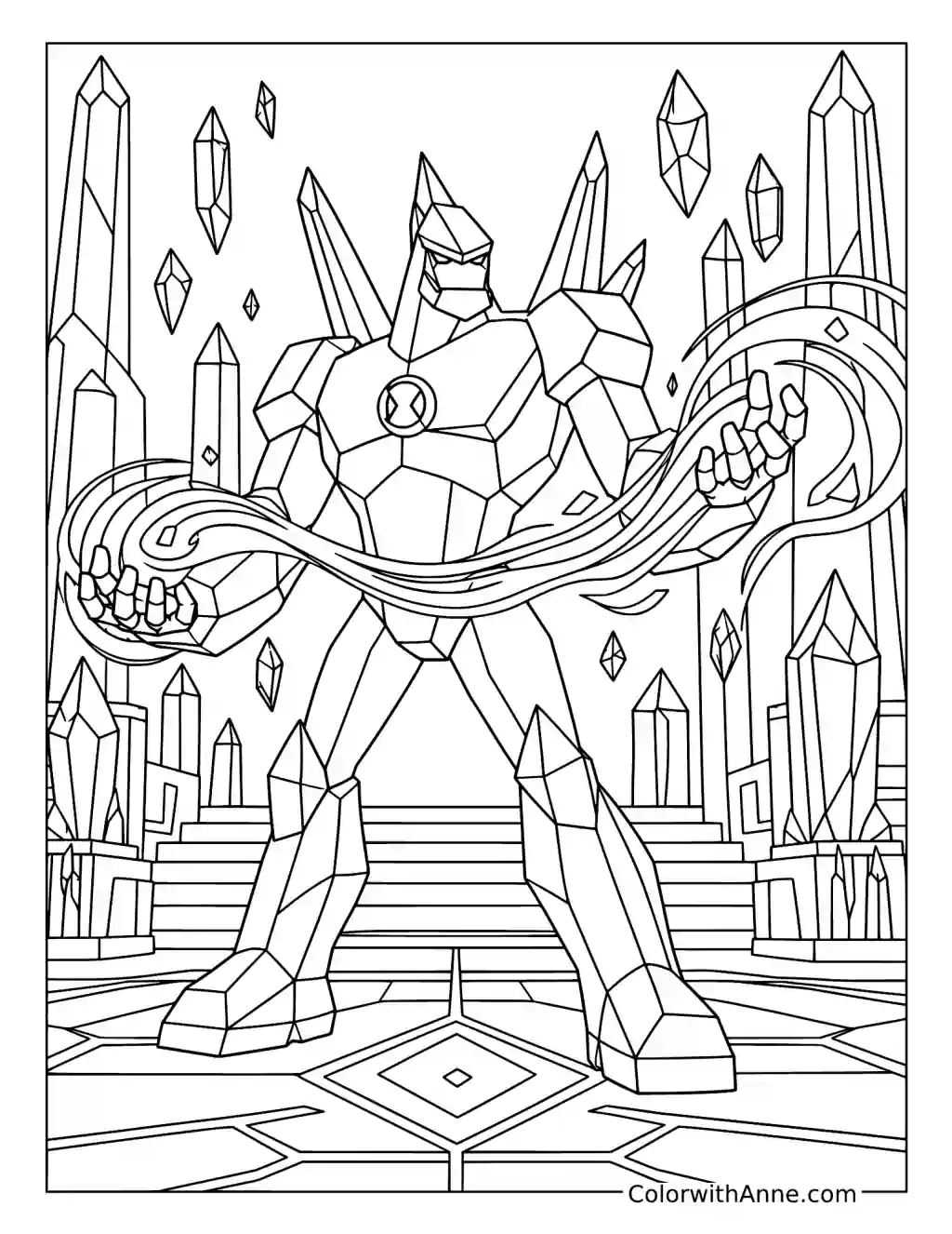 Diamondhead Crystal Temple Power coloring page