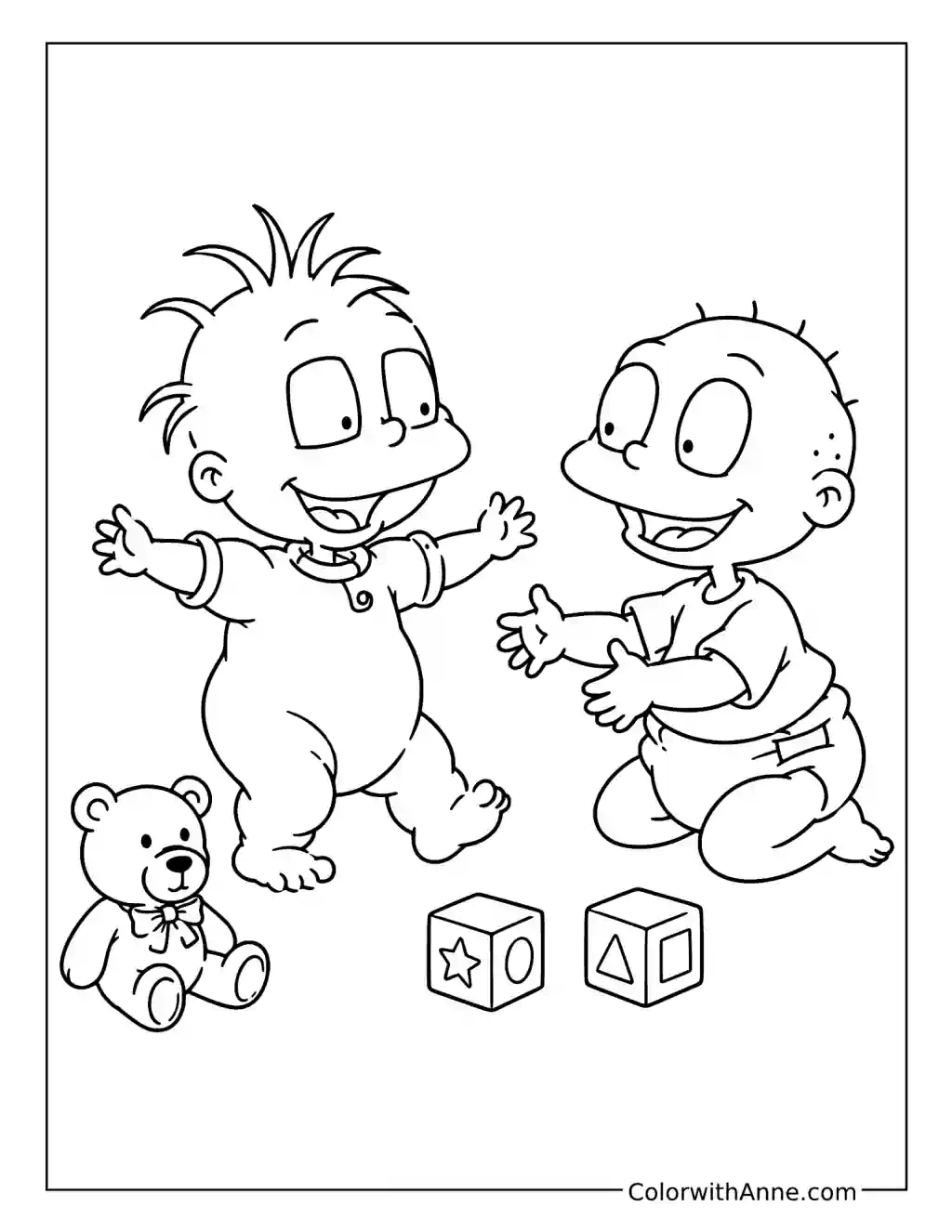 Dil and Tommy Outline-Mouth coloring page