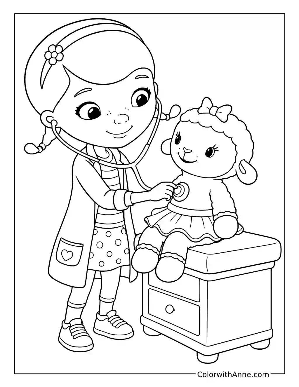 Doc Checks Lambie’s Heartbeat coloring page