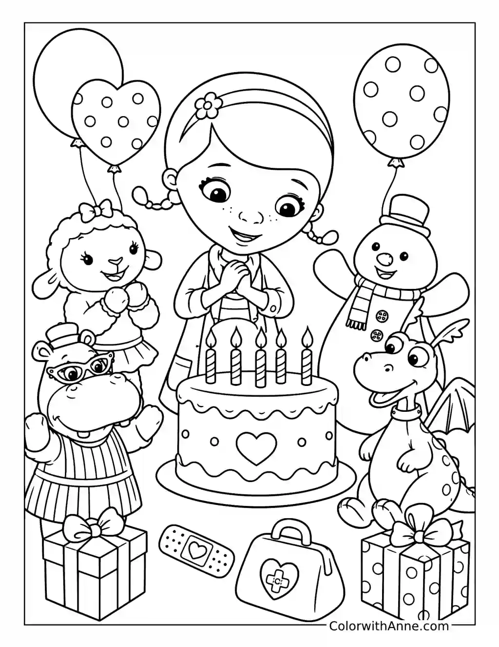 Doc McStuffins’ Birthday Party coloring page