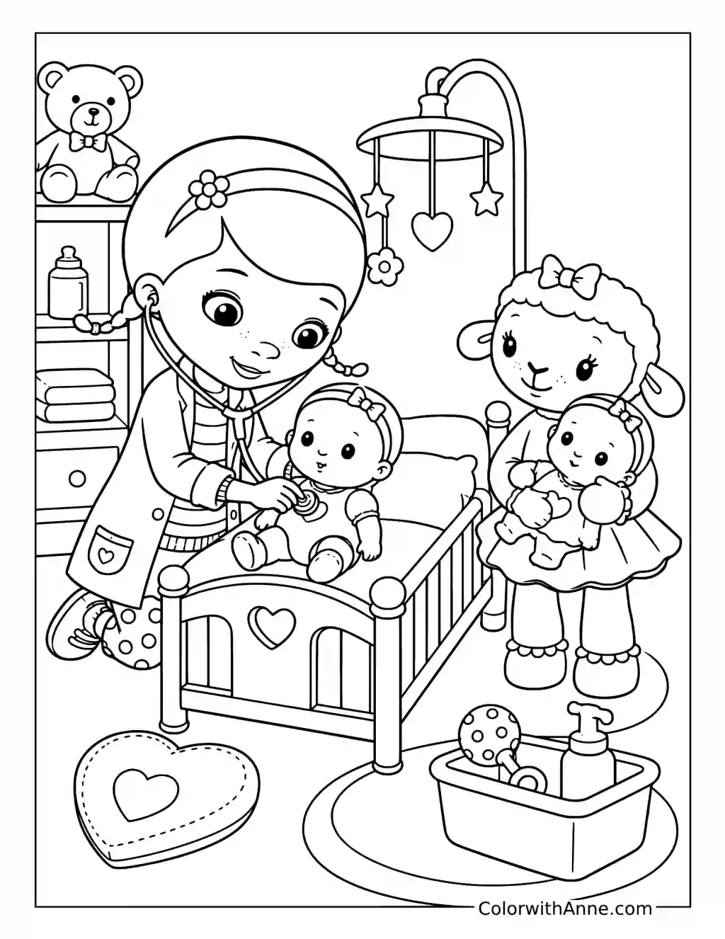 Doc McStuffins Nursery Checkup coloring page