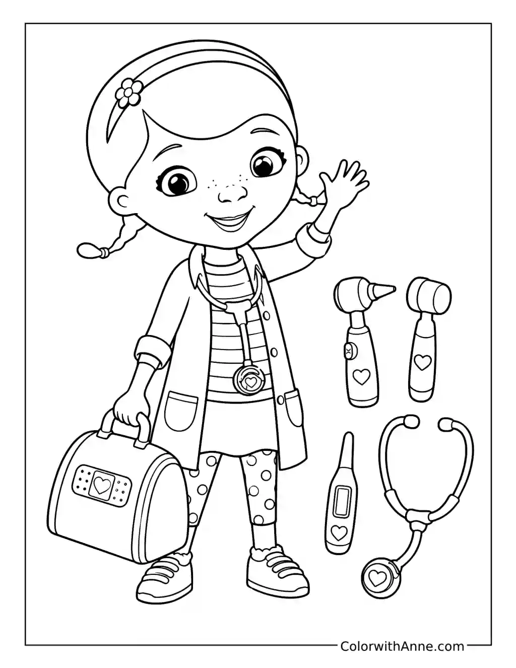 Doc McStuffins Ready for a Checkup coloring page