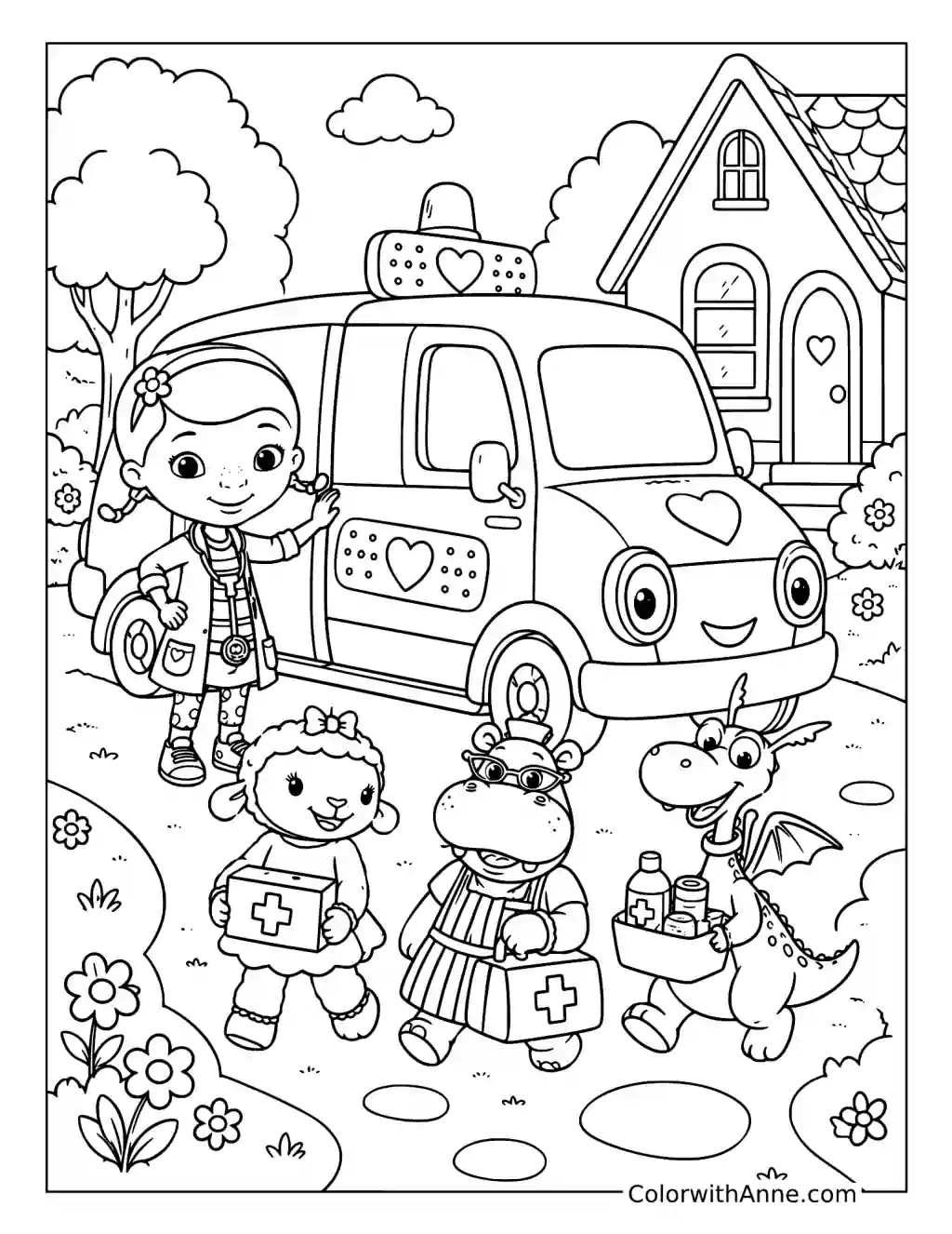 Doc’s Mobile Clinic House Call coloring page