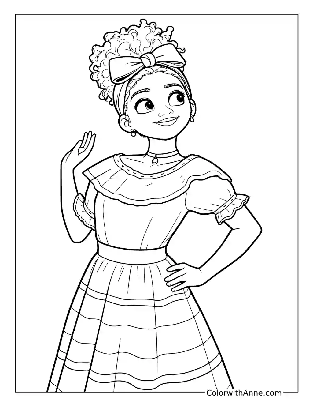 Dolores Madrigal Raising Her Hand coloring page