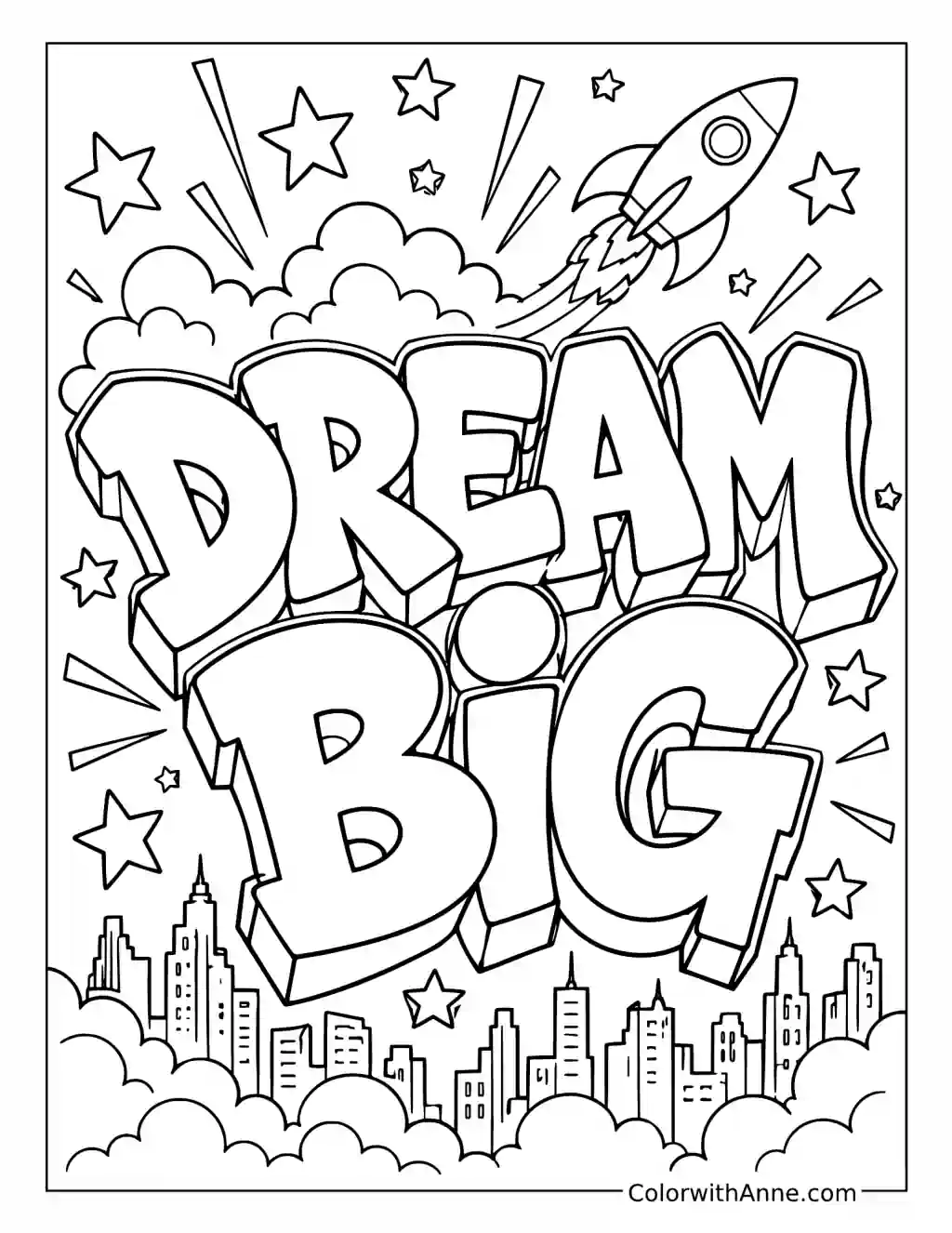 Dream Big Graffiti coloring page