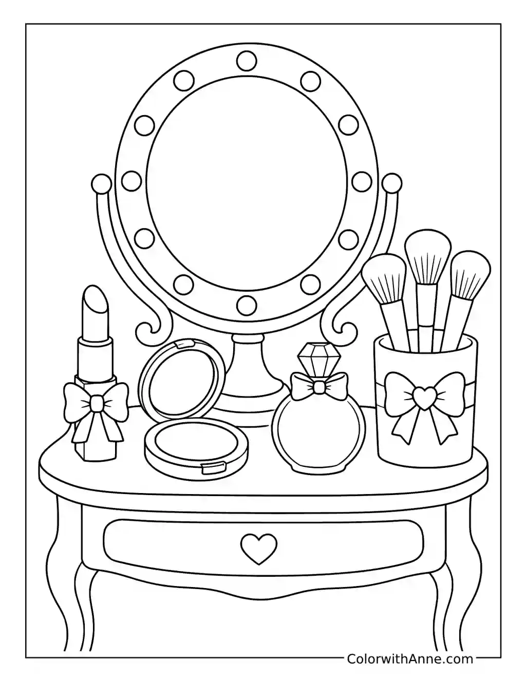Dreamy Makeup Vanity coloring page