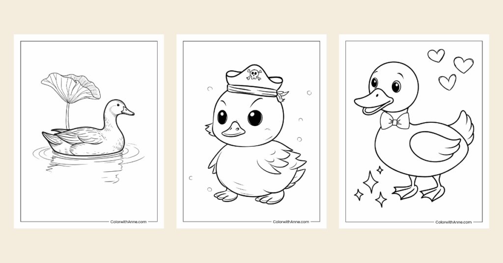 duck coloring pages banner