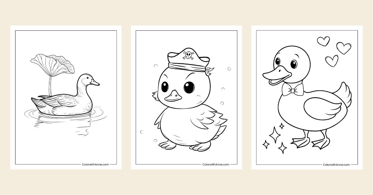 duck coloring pages banner