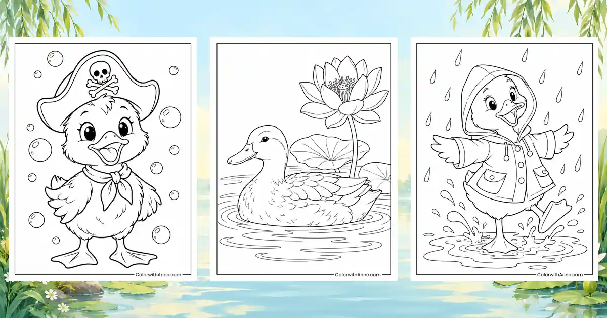 Duck Coloring Pages (Free PDF Printables)