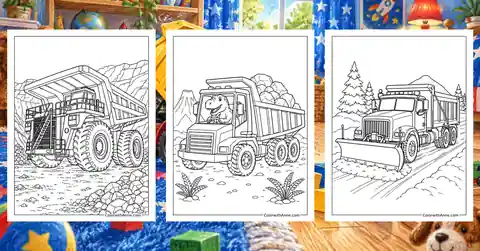 Dump Truck Coloring Pages banner