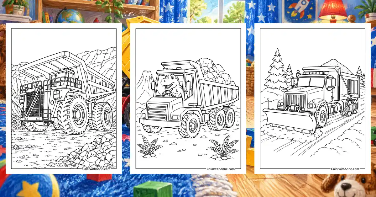 Dump Truck Coloring Pages banner