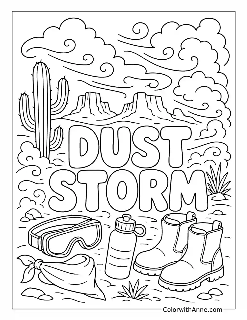 Dust Storm coloring page