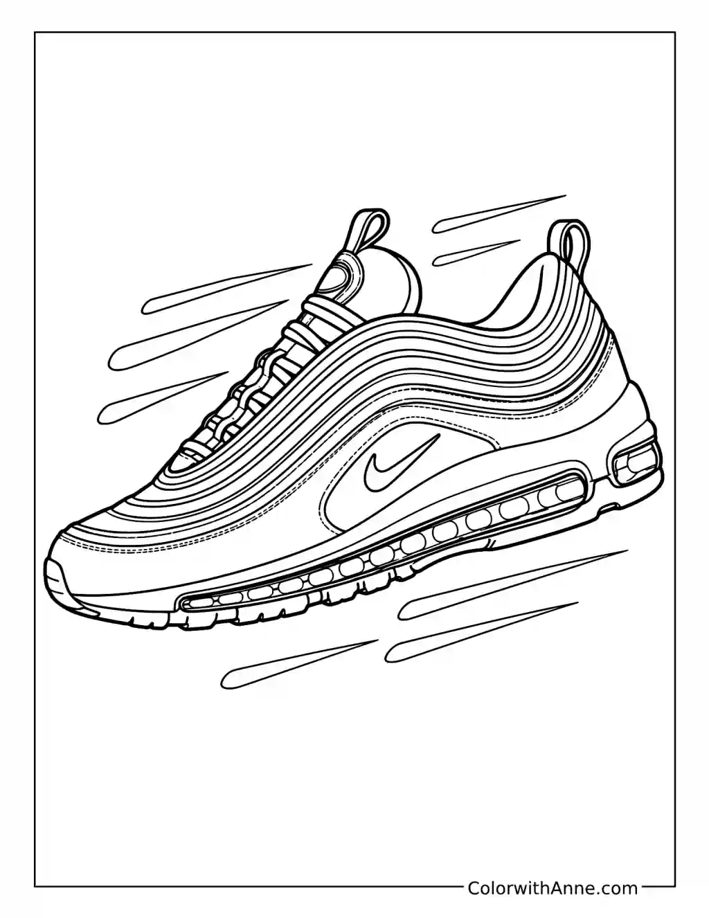 Dynamic Air Max Sneaker coloring page