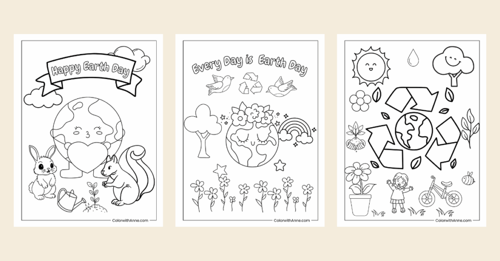 earth day coloring pages banner