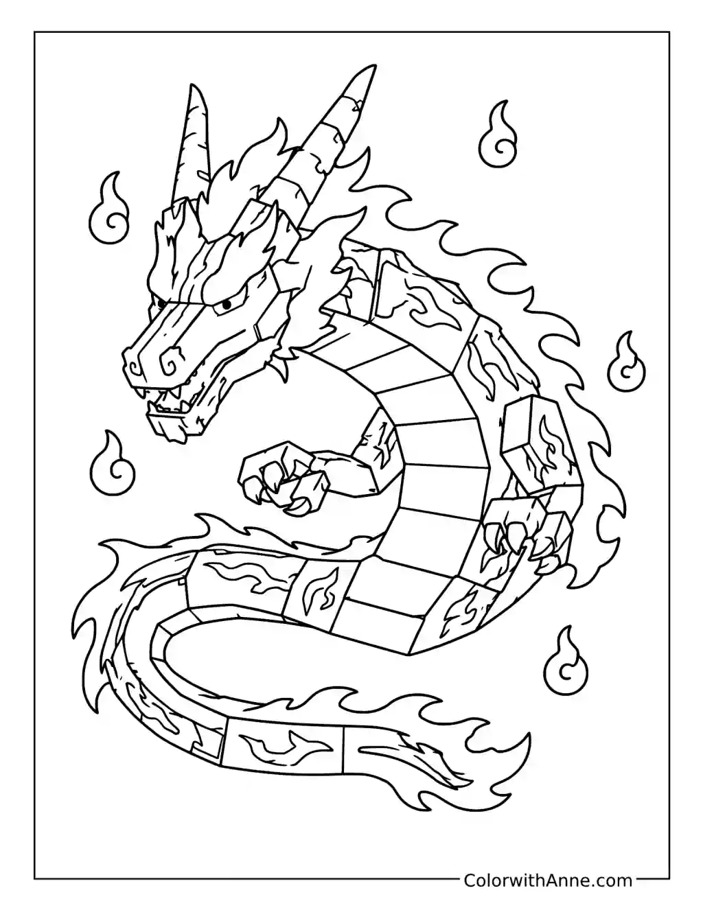 East Dragon Transformation coloring page