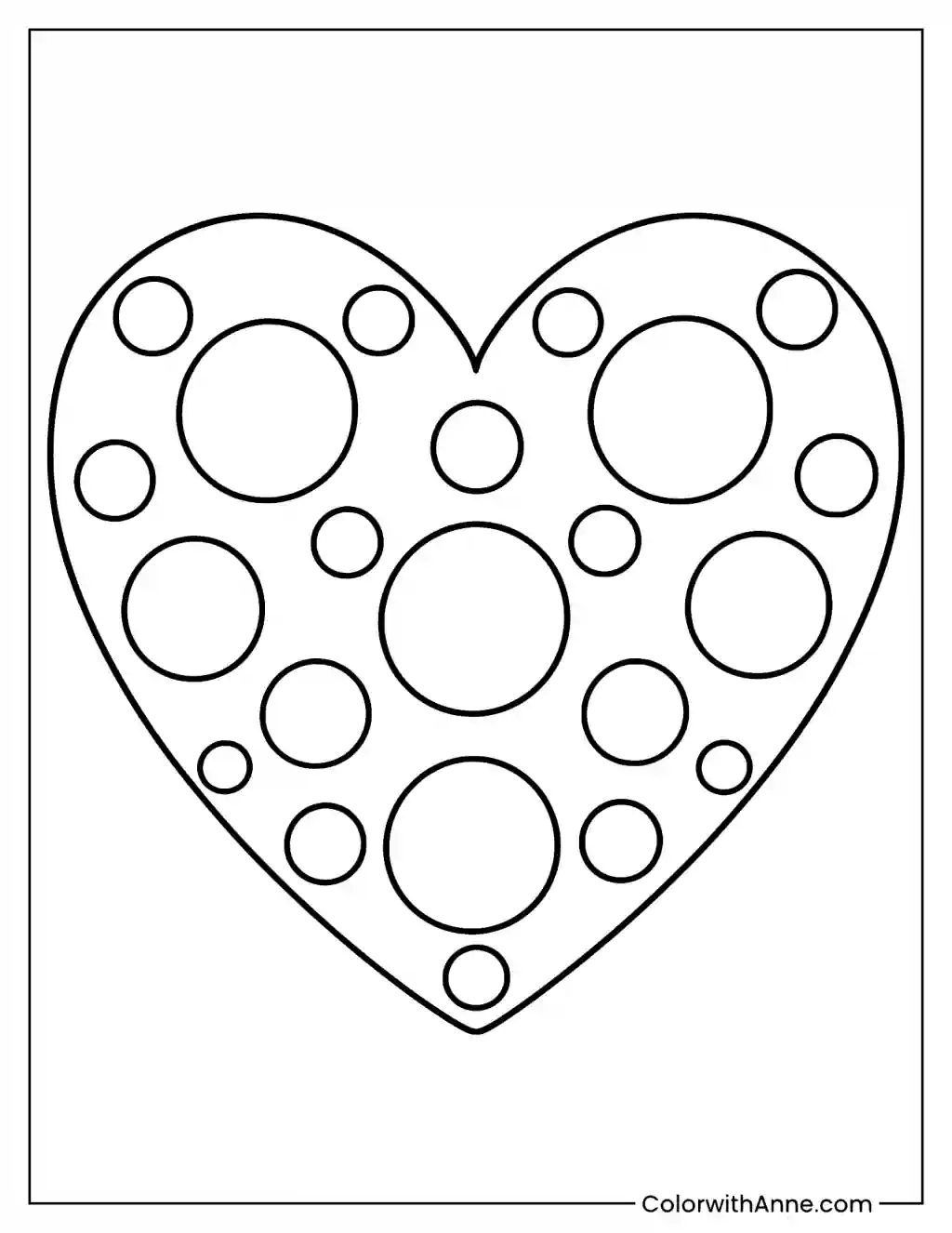 Easy Heart Coloring Page