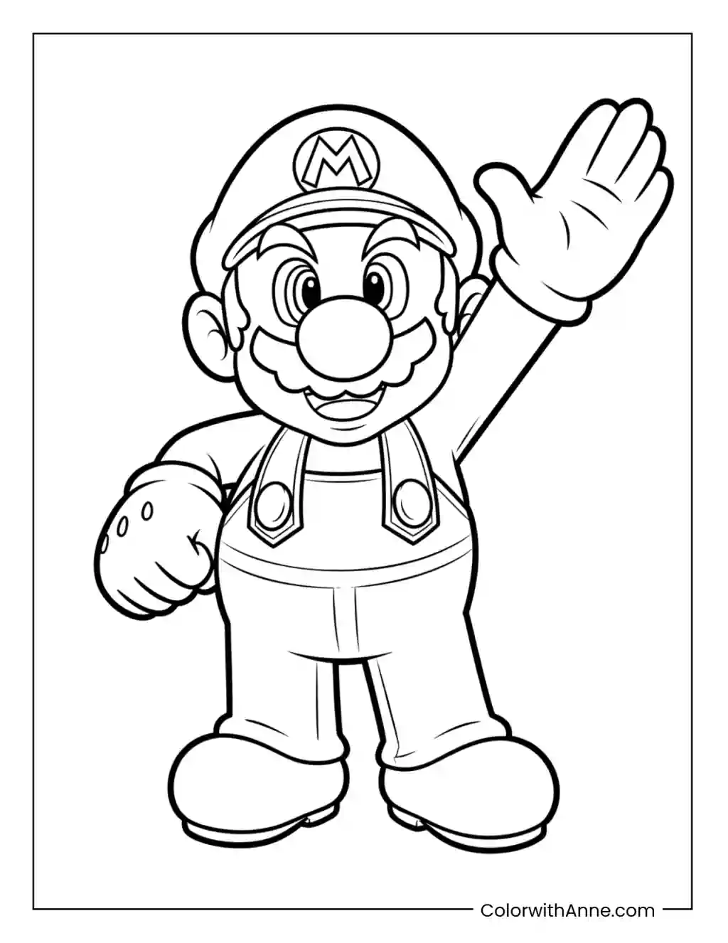 Easy Mario Coloring Page for Kids