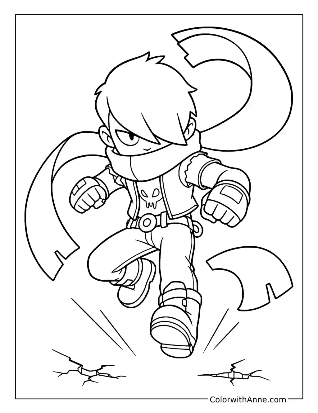 Edgar Leaping with His Scarf coloring page