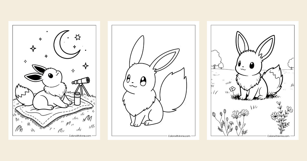 eevee coloring pages banner