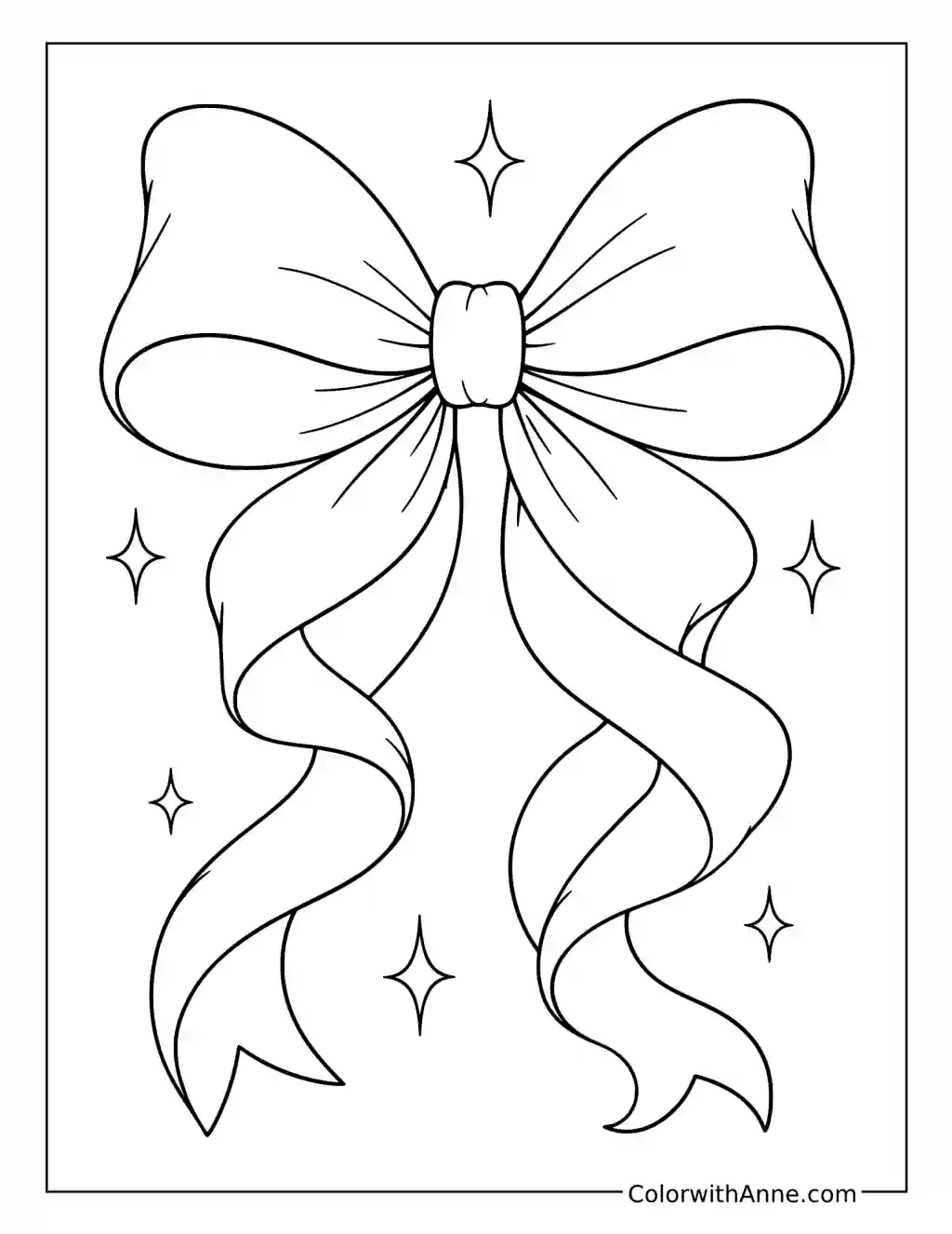 Elegant Coquette Bow coloring page