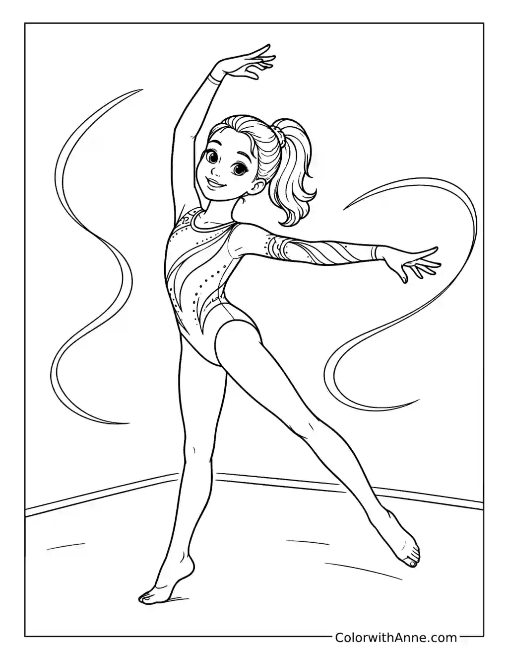 Elegant Floor Routine coloring page