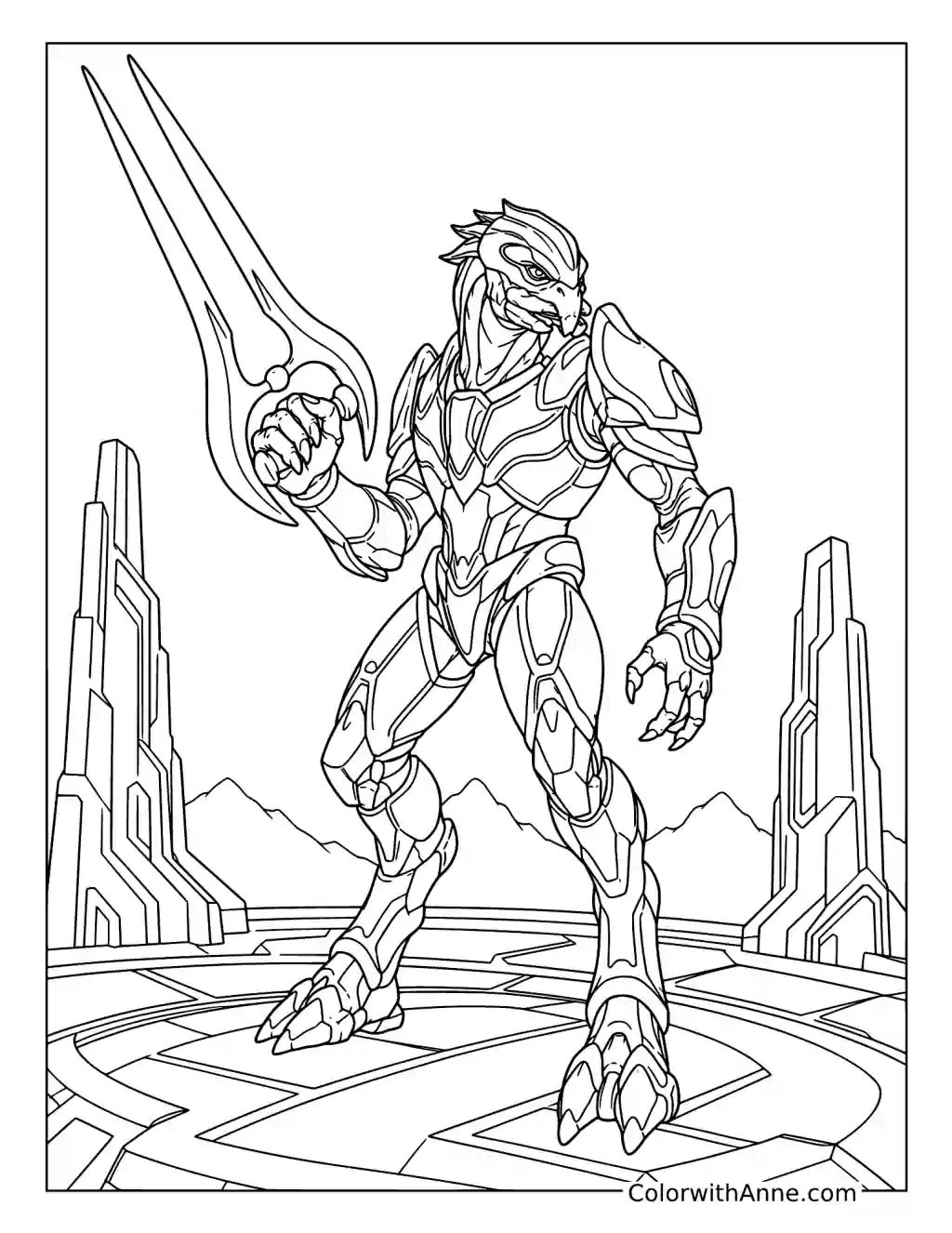 Elite Warrior in Forerunner Ruins coloring page