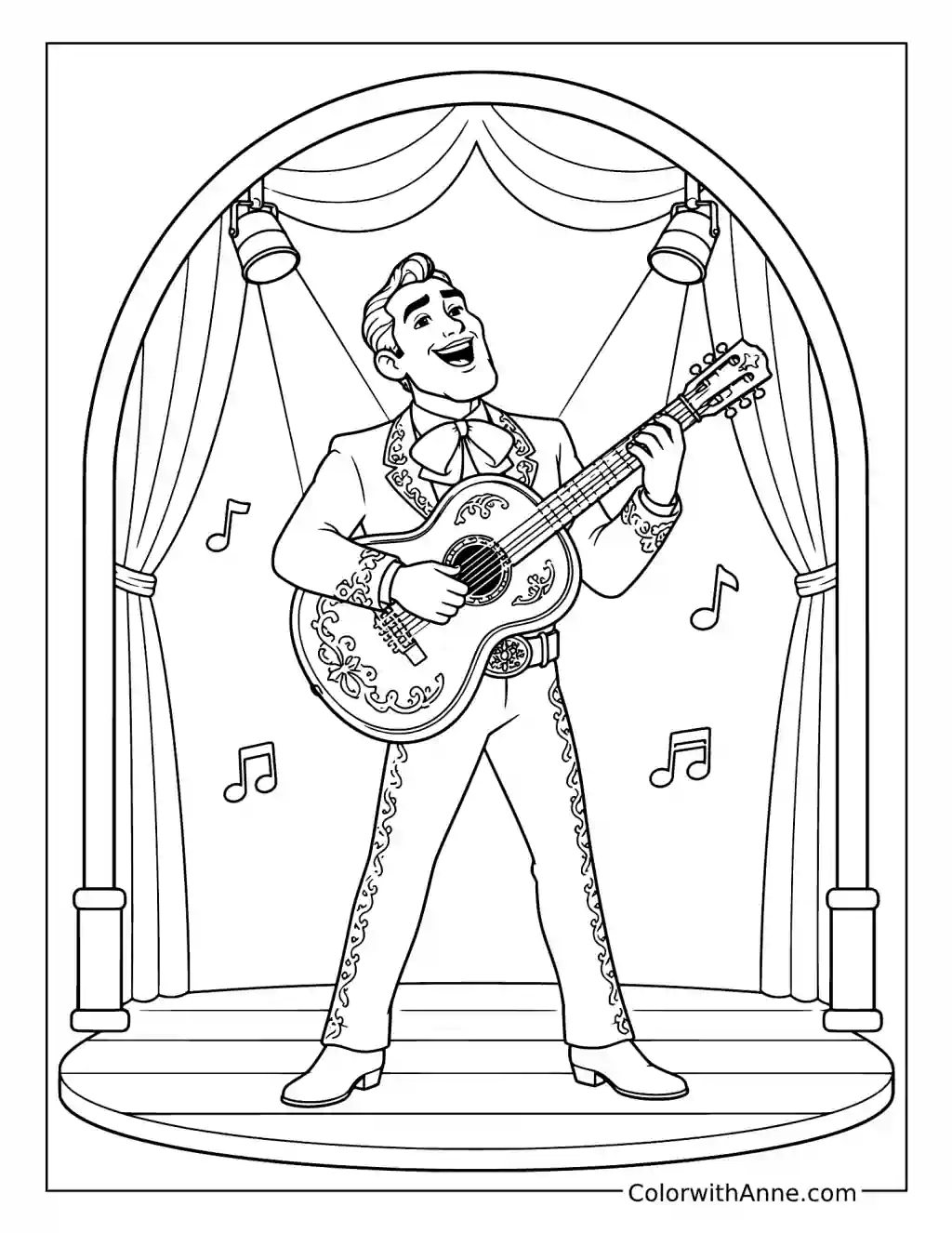 Ernesto de la Cruz on Stage coloring page