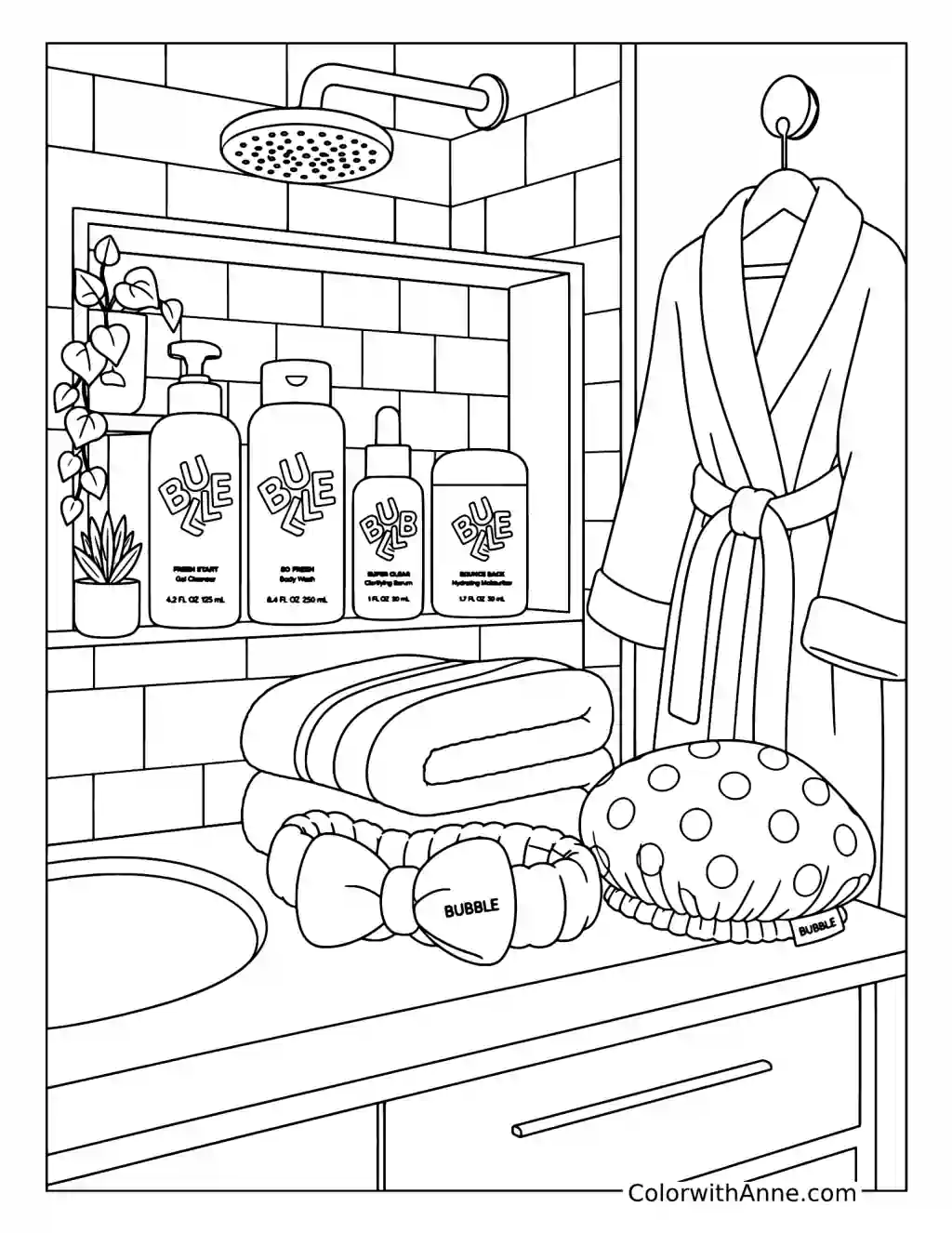 Everything Shower Setup coloring page