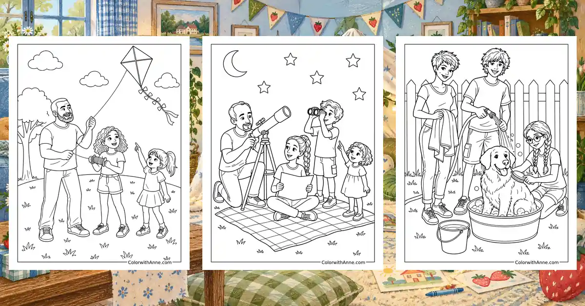 17 Family Coloring Pages (Free PDF Printables)