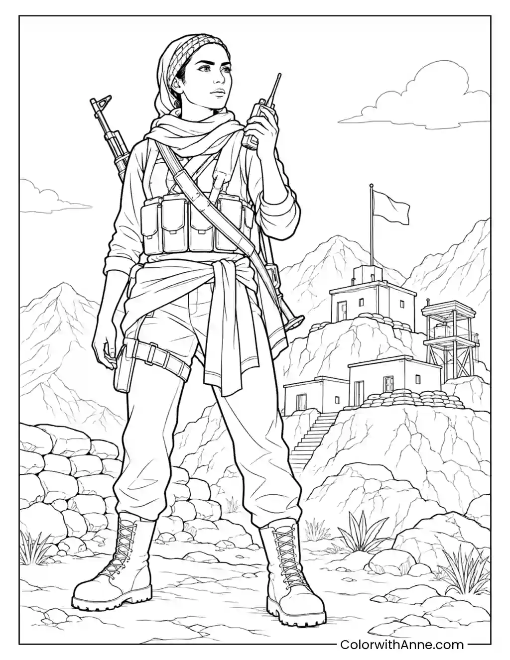Farah Leading the Resistance coloring page