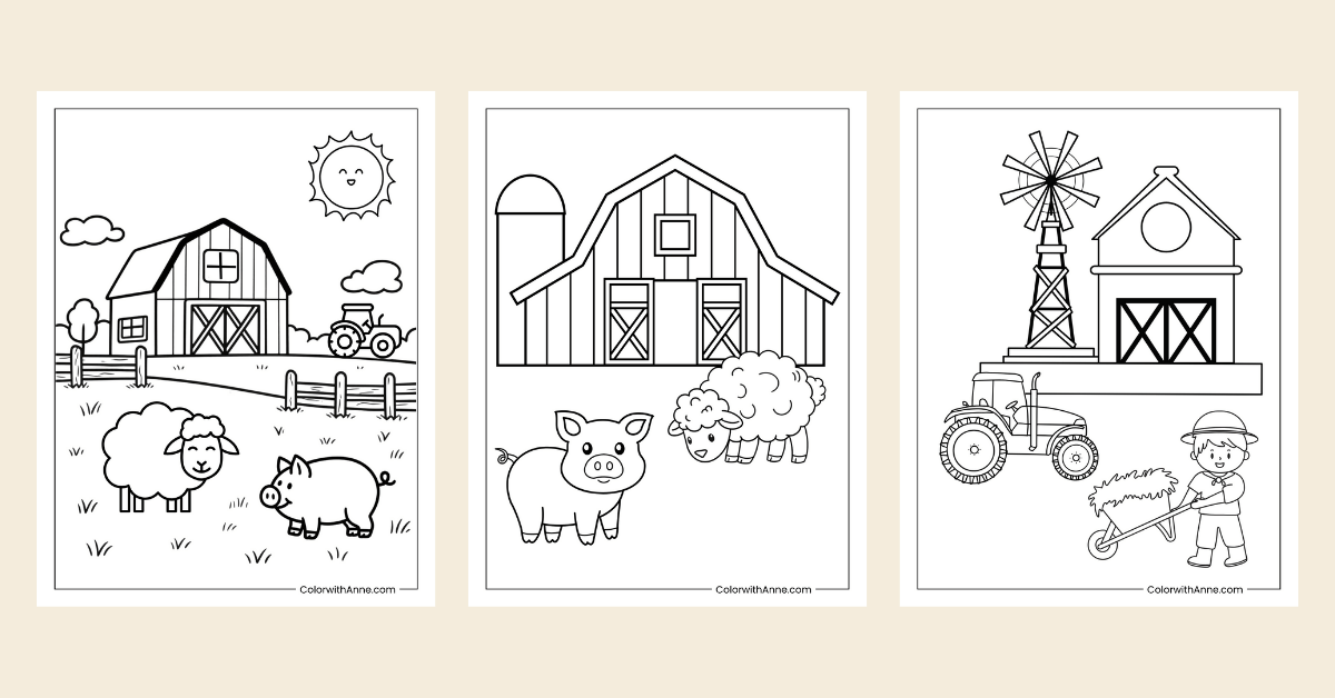 farm coloring pages banner